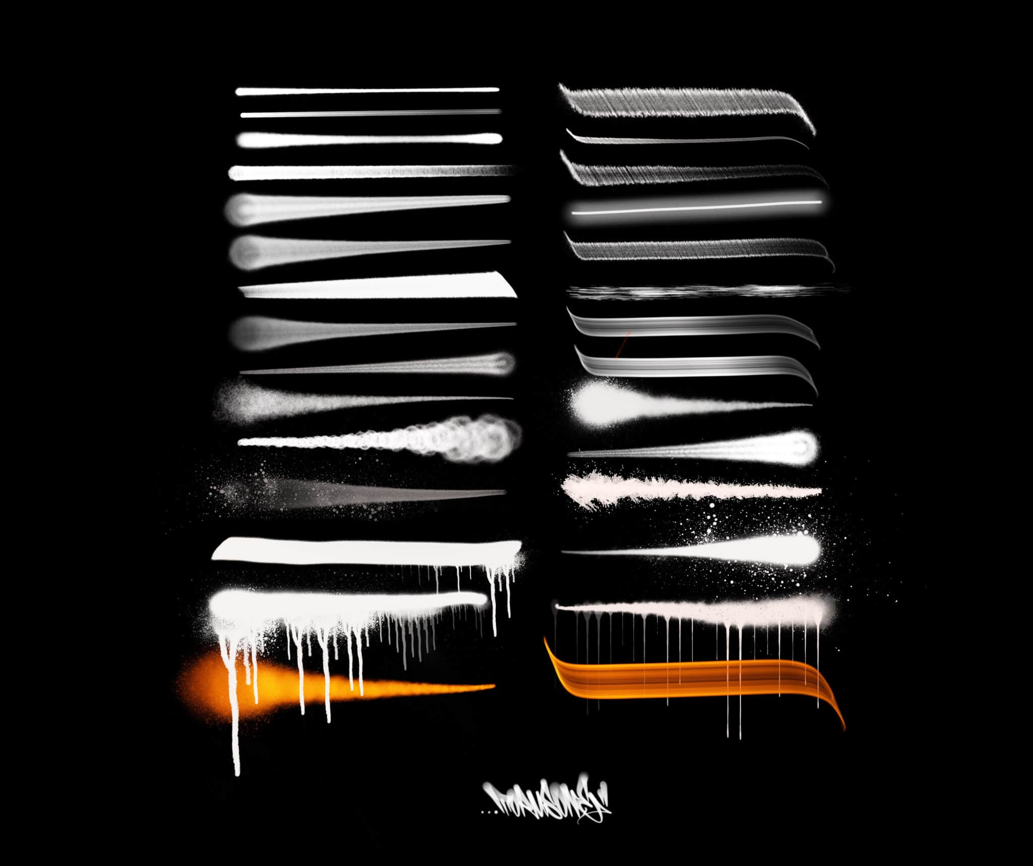 Graffiti Brushes for Procreate Dirty Letters 5 TORUS INK