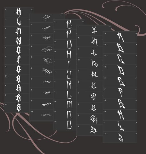 Procreate Tattoo fonts - handmade letters