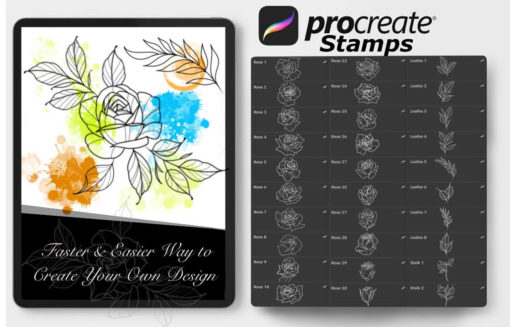 Procreate Stamps Rose Pack