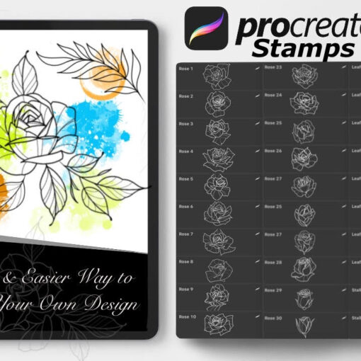 Procreate Stamps Rose Pack