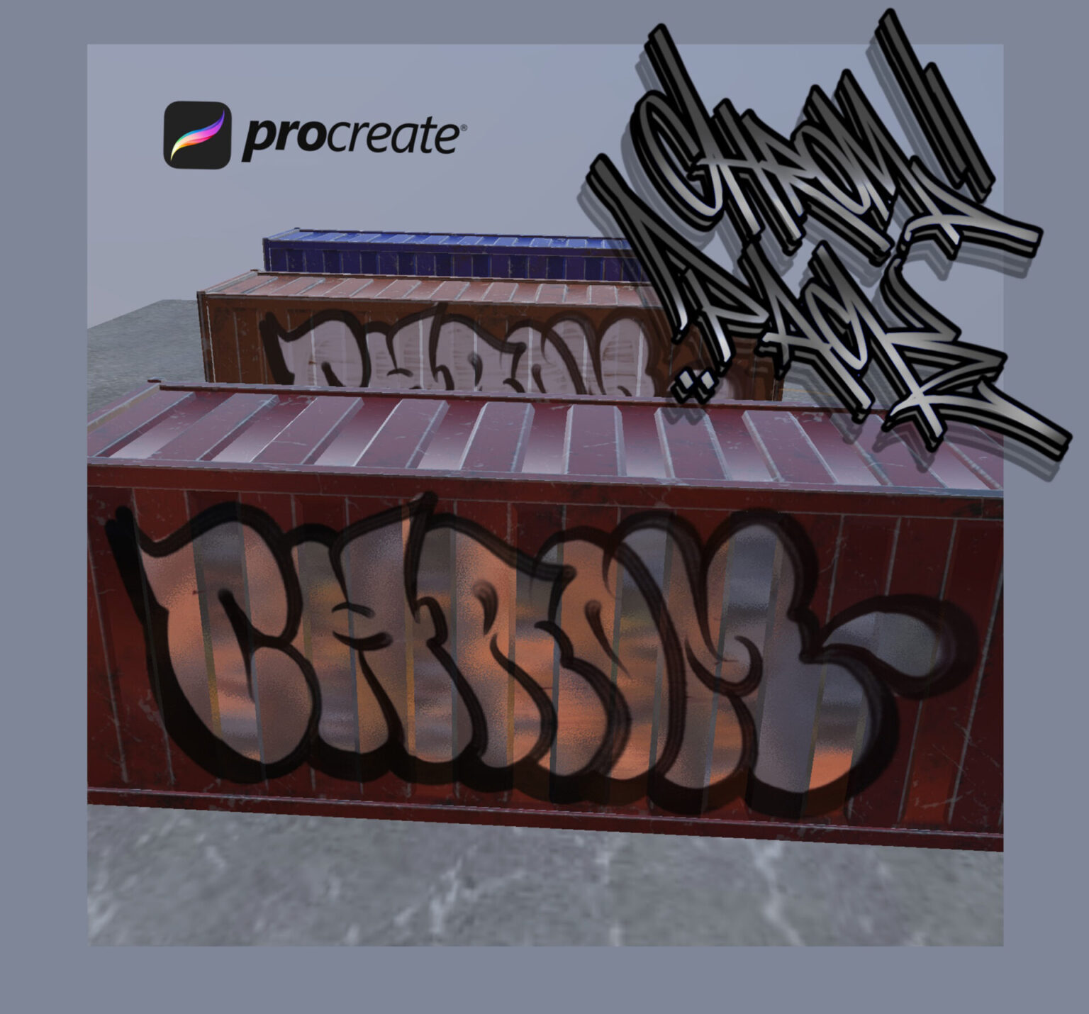 3d graffiti template set for procreate free