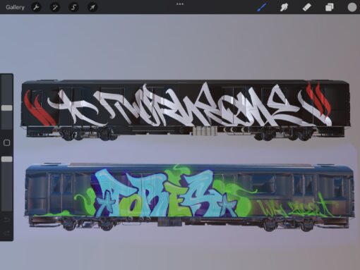 Graffiti Trains for Procreate