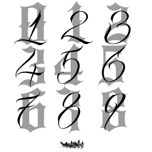 Tattoo Numbers For Procreate