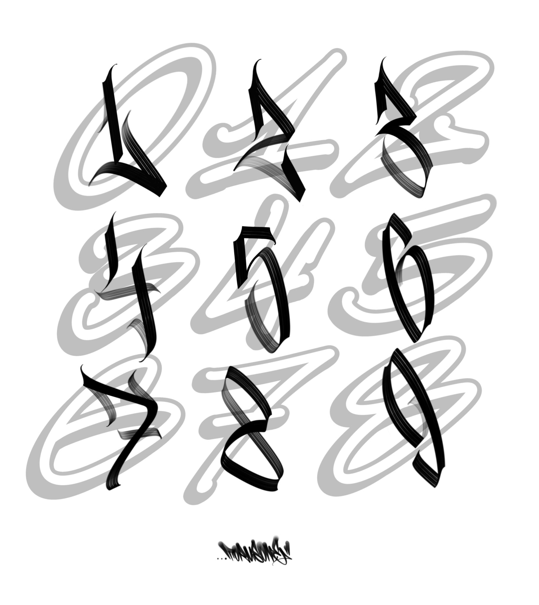 tattoo-numbers-for-procreate-torus-ink