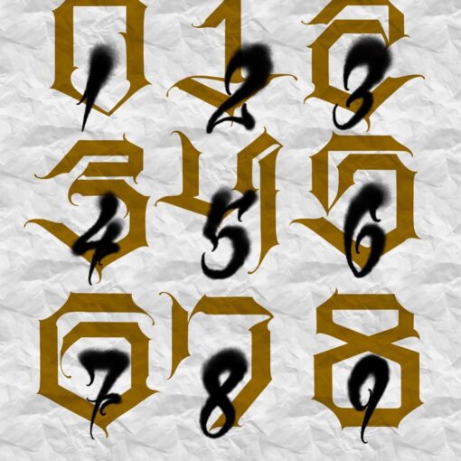 Tattoo numbers for Procreate
