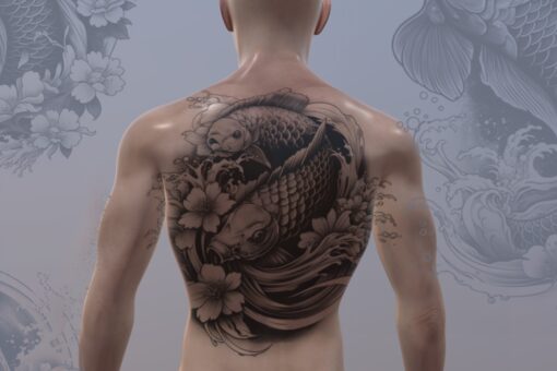 50 Koi Karp design for tattoo