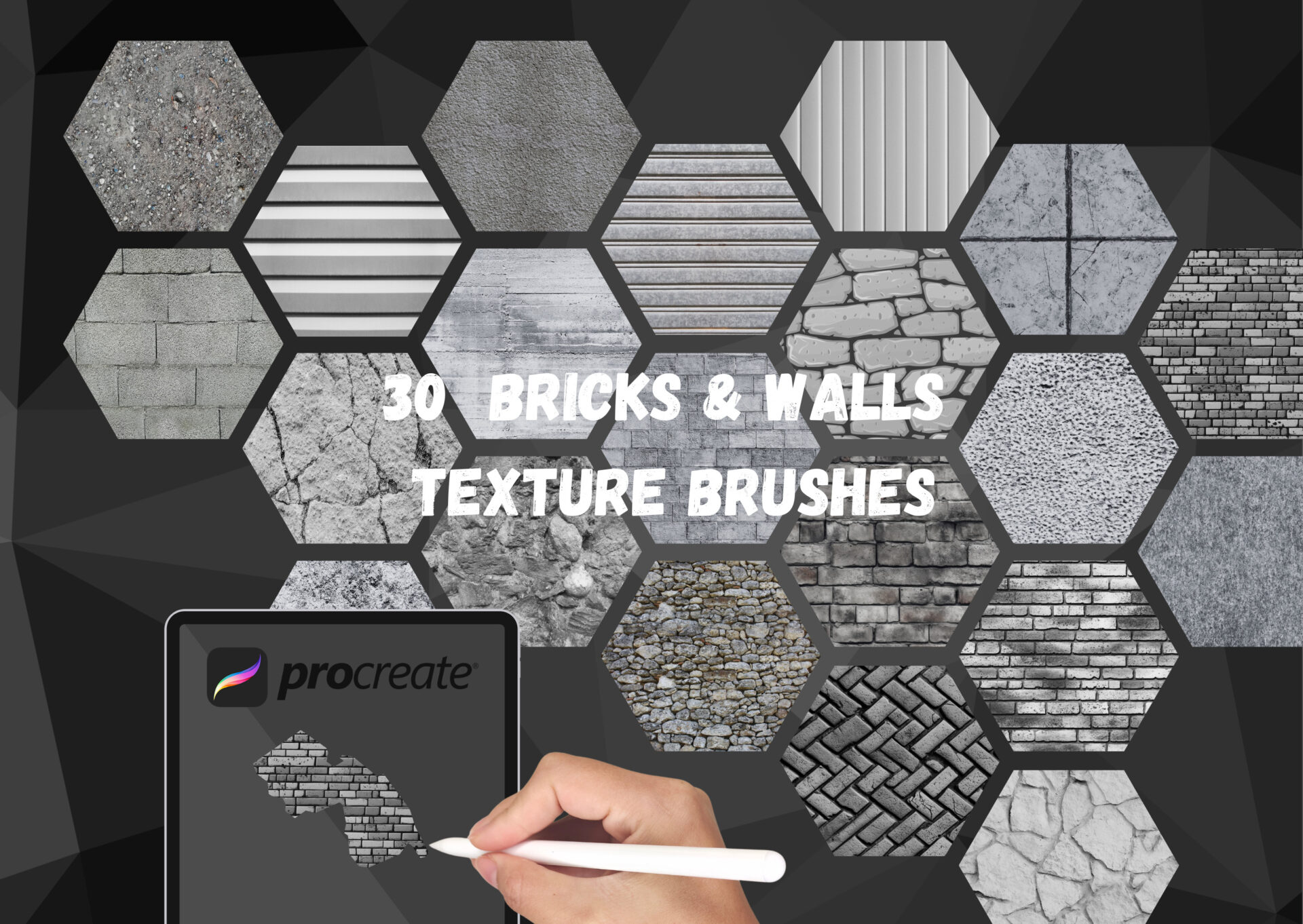 30 Bricks & Wall Texture Brushes