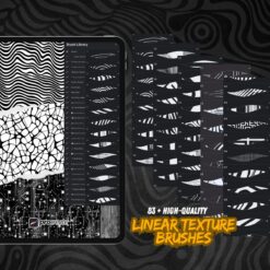 Linear Texture Brushes For the Procreate app - 83 Texture Brushes + Bonus Pack