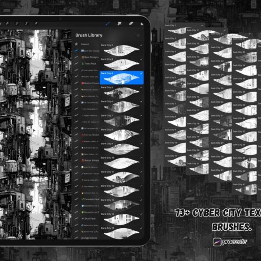 Cyber City Texture Brushes For Procreate