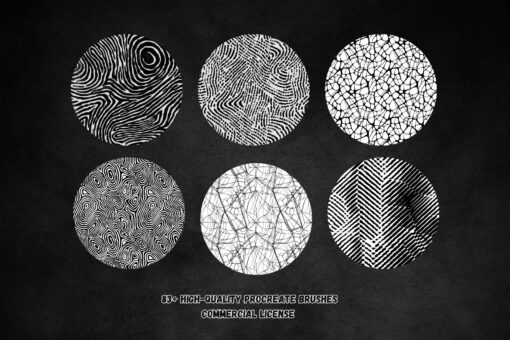 Linear Texture Brushes For the Procreate app - 83 Texture Brushes + Bonus Pack