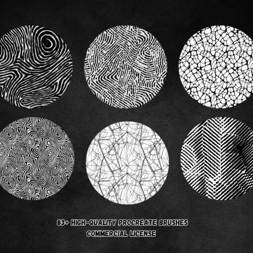 Linear Texture Brushes For the Procreate app - 83 Texture Brushes + Bonus Pack