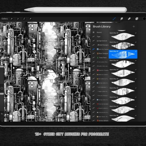 Cyber City Texture Brushes For Procreate