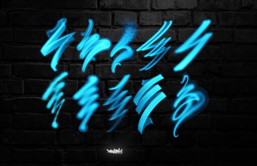 Neon Graffiti and Lettering Brushes