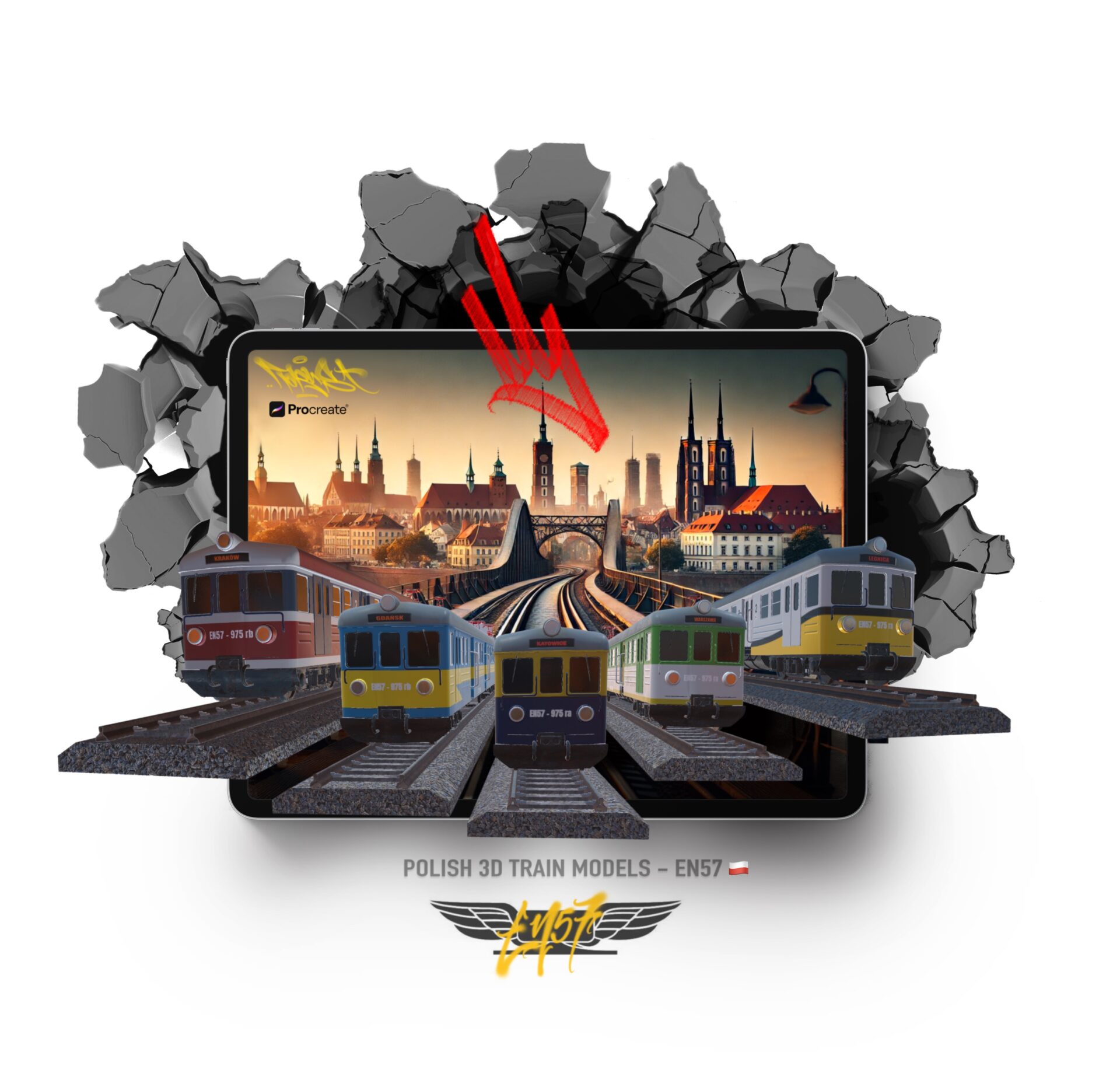 En57 Polski Model pociągu . 3d Model