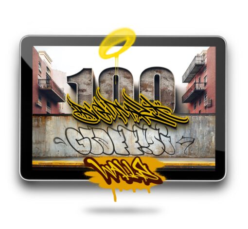 100 x Digital Graffiti Walls for Rels + 20 Texture Brushes and VideoTutorial. - Image 9