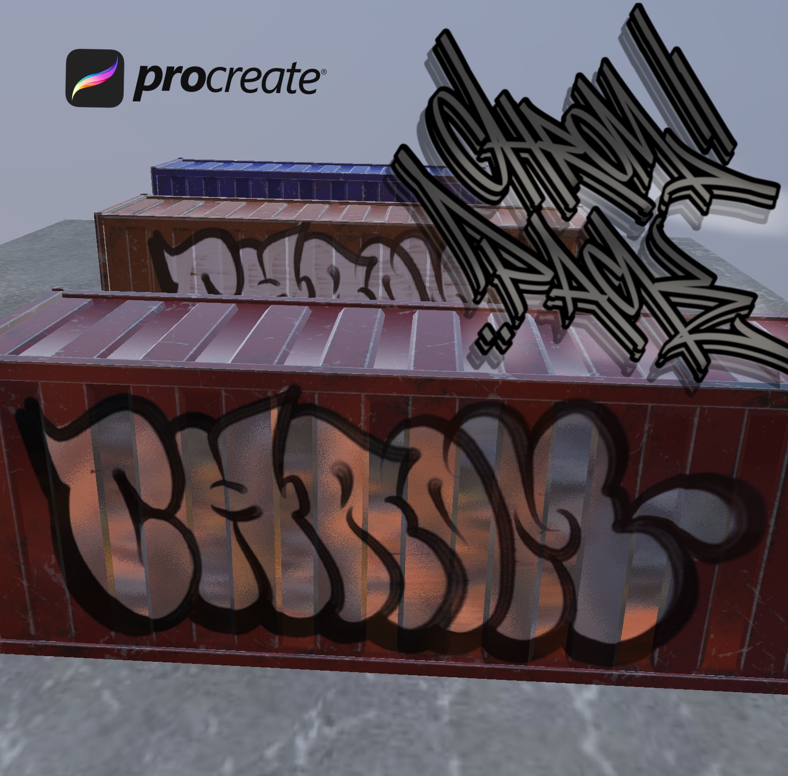 Chrome and Gold Graffiti Brushes