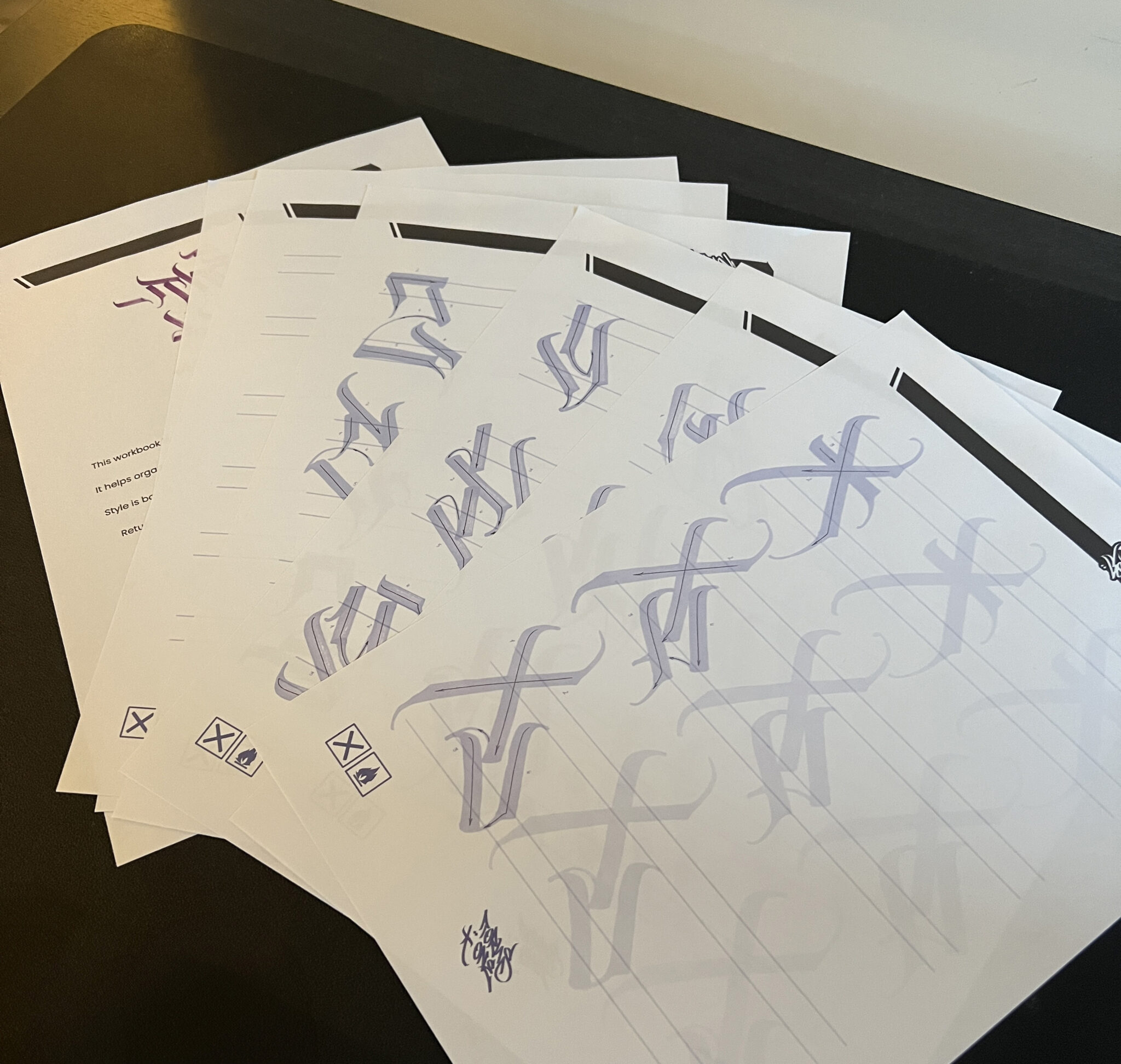 Calligraffiti Worksheets A-Z by Torus1 -PDF - TORUS 1