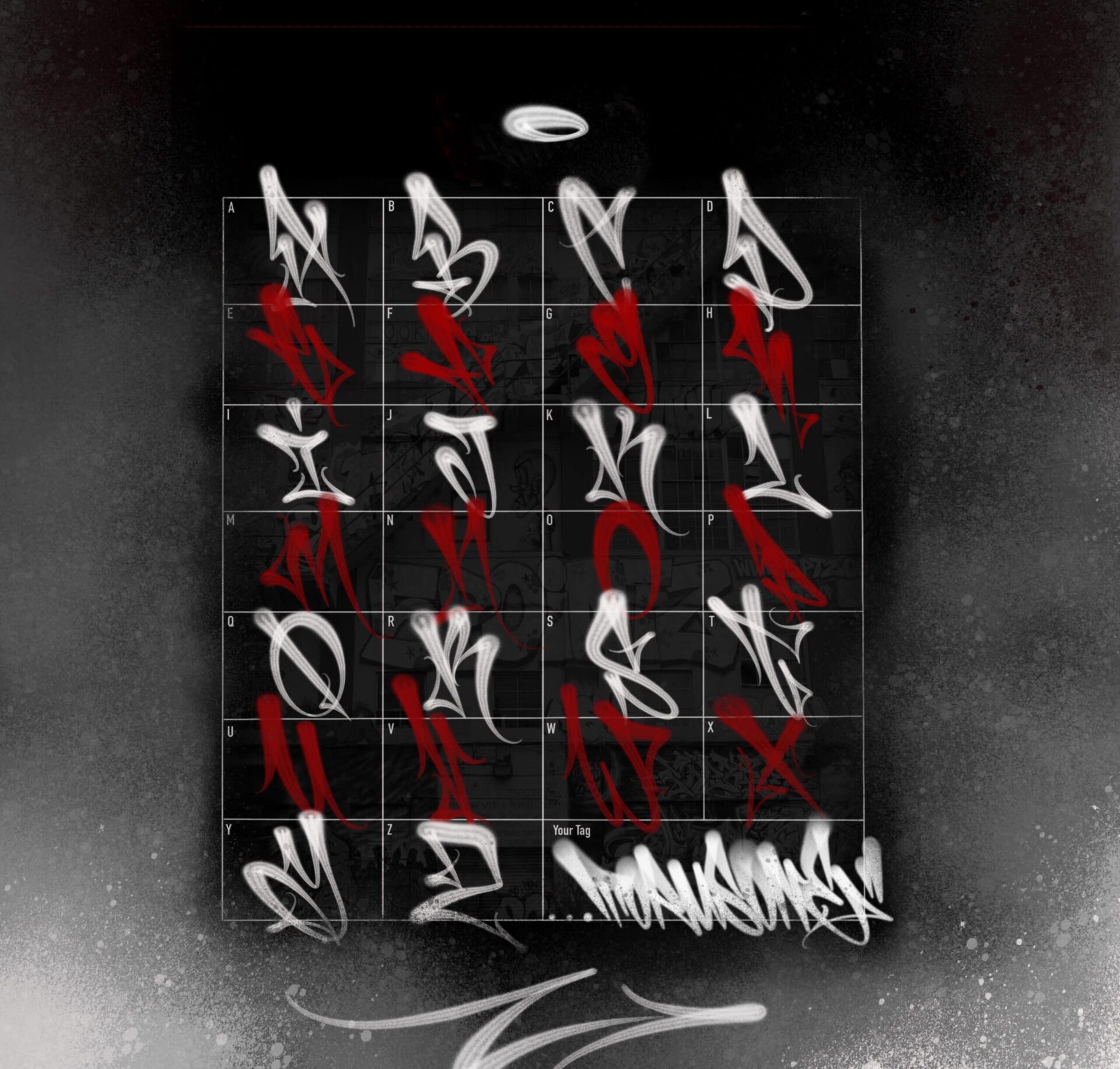 Graffiti Fat Cap Letter Stamps